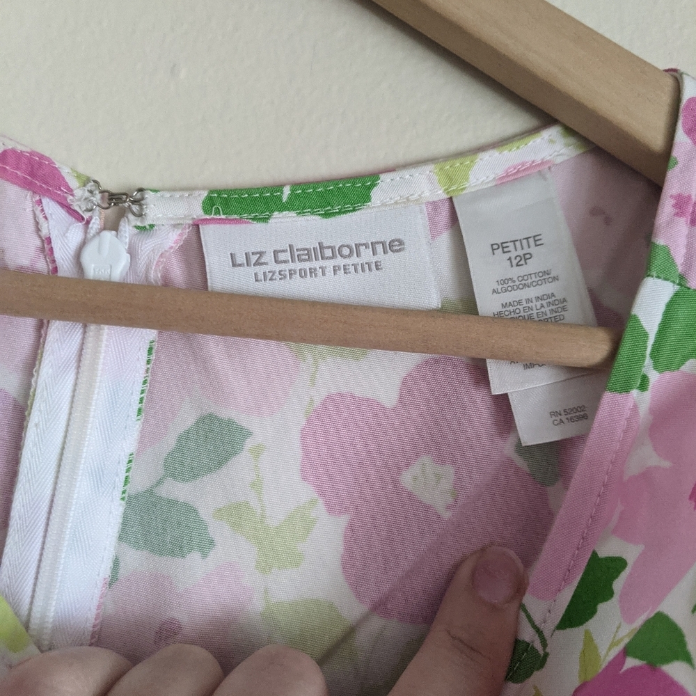 Liz Claiborne Pink Floral Sleeveless Dress – Size 12p - Picture 3 of 5